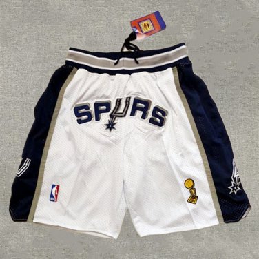 Pocket Spurs White and Blue Shorts  Jersey