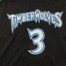 Timberwolves 3 Retro Black  Jersey