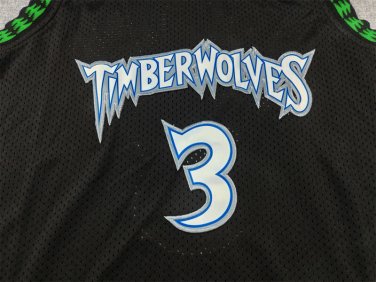 Timberwolves 3 Retro Black  Jersey