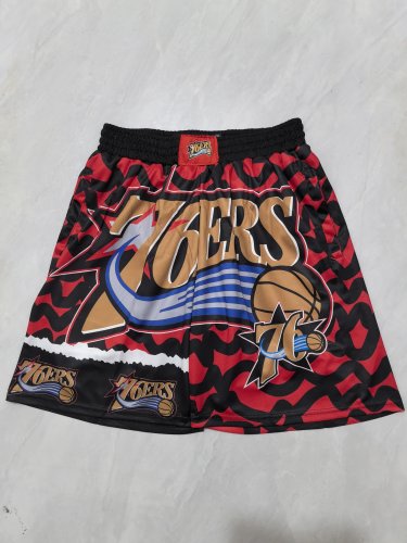 76 person heat transfer black and red pocket ball pants
