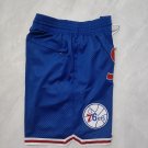 76ers retro color blue pocket ball pants