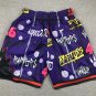Pocket pants, dragon graffiti, purple