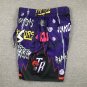 Pocket pants, dragon graffiti, purple