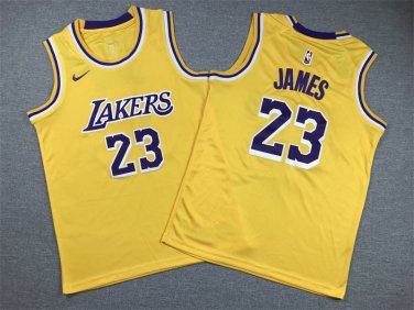Lakers 23 yellow round neck. jpg