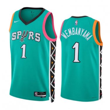 #1 Victor Wembanyama San Antonio Spurs City Edition Turquoise