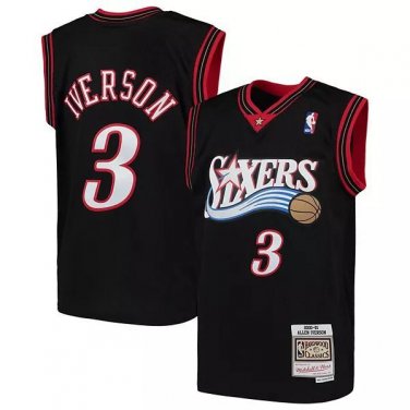 #3 Allen Iverson 76ers Throwback Edition Black
