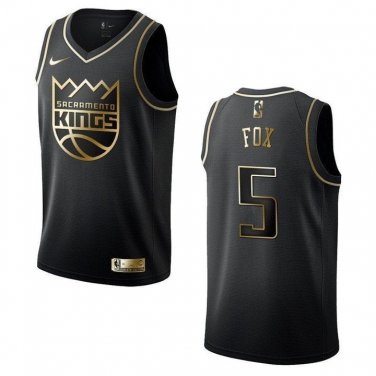 #5 De'Aaron Fox Sacramento Kings Black Golden Edition