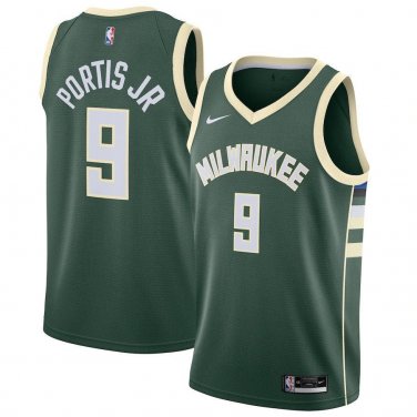 #9 Bobby Portis Milwaukee Bucks Icon Edition Green