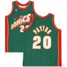 #20 Gary Payton Sonics Supersonics Throwback Edition Green