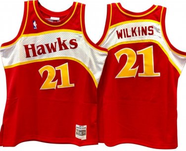 #21 Dominique Wilkins Atlanta Hawks Throwback Edition Red