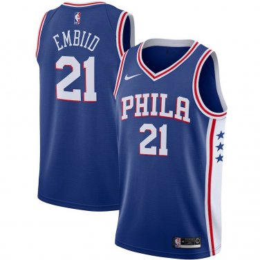 #21 Joel Embiid Philadelphia 76ers Icon Edition Blue