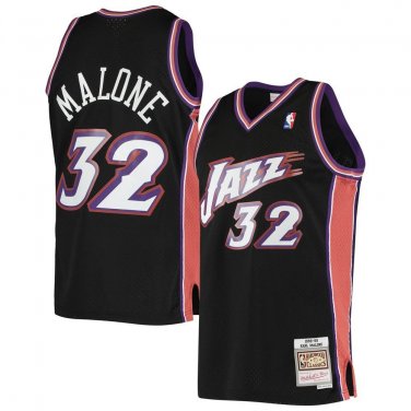 #32 Karl Malone Utah Jazz Throwback Edition Black