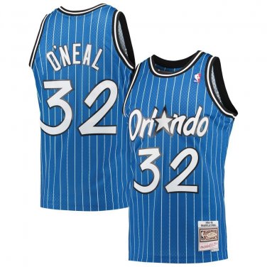 #32 Shaquille O'Neal Orlando Magic Throwback Blue Pinstripe