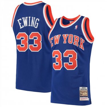 #33 Patrick Ewing New York Knicks Throwback Edition Blue