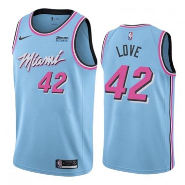 #42 Kevin Love Miami Heat Vice Night City Edition Blue