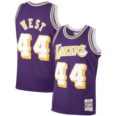 #44 Jerry West Los Angeles Lakers Throwback Edition Purple