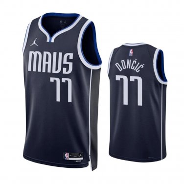 #77 Luka Doncic Dallas Mavericks 2022-23 Statement Edition Navy Blue