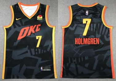 &  Oklahoma City Thunder Chet Holmgren City Basketbsall  Black 2024