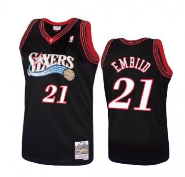 76ers Joel Embiid Throwback Basketball  Black