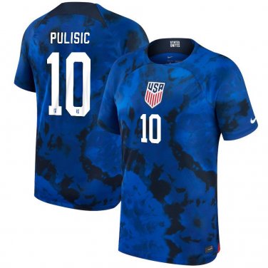 2022-23 Qatar World Cup United States Christian Pulisic Away Blue