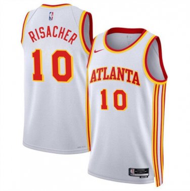 Atlanta Hawks Zaccharie Risacher White 2024 Draft Association Edition Stitched
