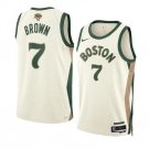 Boston Celtics Jaylen Brown Cream 2024 Finals City Edition Stitched Basketball
