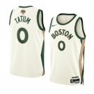 Boston Celtics Jayson Tatum Cream 2024 Finals City Edition Stitched Basketball