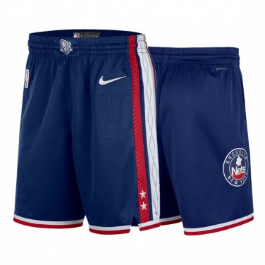 Brooklyn Nets 2021-22 Season 75th Anniversary City Edition Blue Pocket Shorts