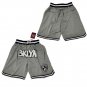 Brooklyn Nets Gray Throwback Stitched Basketball Zipper Pockets Shorts