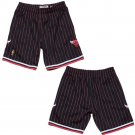 Chicago Bulls Red Black Pinstripe Stitched Basketball Shorts