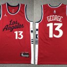 Clippers Paul George Red Basketball  Stitched