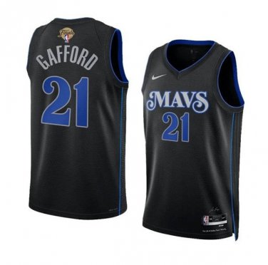 Dallas Mavericks Daniel Gafford Black 2024 Finals City Edition Basketball