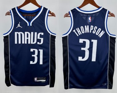 Dallas Mavericks Klay Thompson Navy Statement Edition Stitched