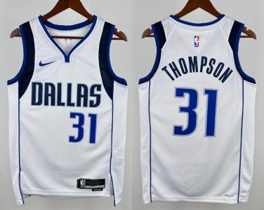 Dallas Mavericks Klay Thompson White Association Edition Stitched