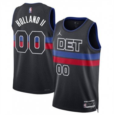 Detroit Pistons Ron Holland II Black 2024 Statement Edition Stitched Basketball