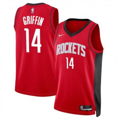 Houston Rockets AJ Griffin Red Icon Edition Stitched