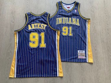 Indiana Pacers Ron Artest Metta World Peace Stitched AU  Black