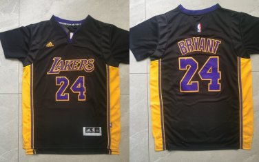 Lakers Kobe Bryant Retro Basketball Stitched Short sleeve Black