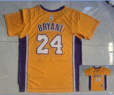 Lakers Kobe Bryant Retro Basketball Stitched Short sleeve Gold