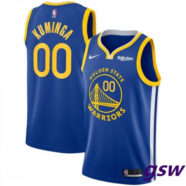 Men Warriors #00 Jonathan Kuminga Icon Basketball  Blue