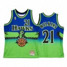 Mens Atlanta Hawks Dominique Wilkins Blue Green Retro Hardwood Classics