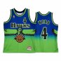 Mens Atlanta Hawks Spud Webb Blue Green Retro 1996-97 Hardwood Classics Throwback