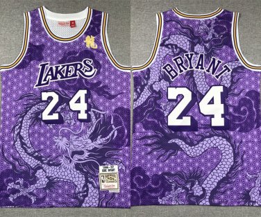 Mens Lakers 24 Kobe Bryant Mitchell & Ness Dragon's Basketball  Purple 2024