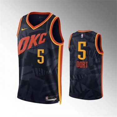 Mens Oklahoma City Thunder Luguentz Dort Black 2023-24 City Edition Swingman