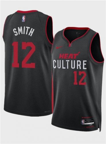 Miami Heat Dru Smith Black 2024 City Edition Stitched Basketball