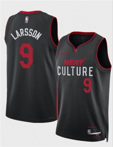 Miami Heat Pelle Larsson Black 2024 Draft City Edition Stitched Basketball