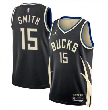 Milwaukee Bucks Tyler Smith Black 2024 Draft Statement Edition Stitched