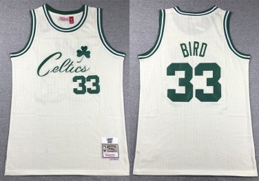 Mitchell & Ness Celtics Larry Bird Basketball  Cream White
