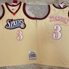 Mitchell Ness 76ers Allen Iverson AU  Cream Gold Fine Embroidery