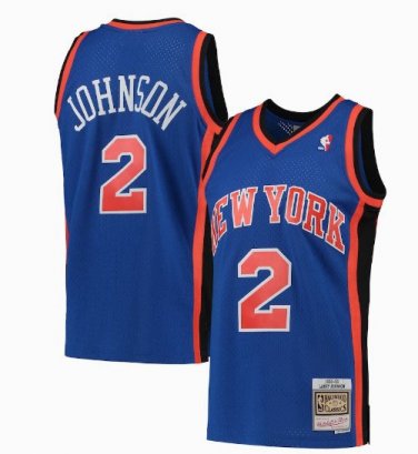 New York Knicks Larry Johnson Basketball  Blue 1998-1999